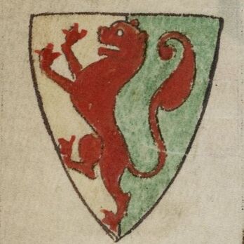 Illuminated manuscript image of the arms of William Marshal