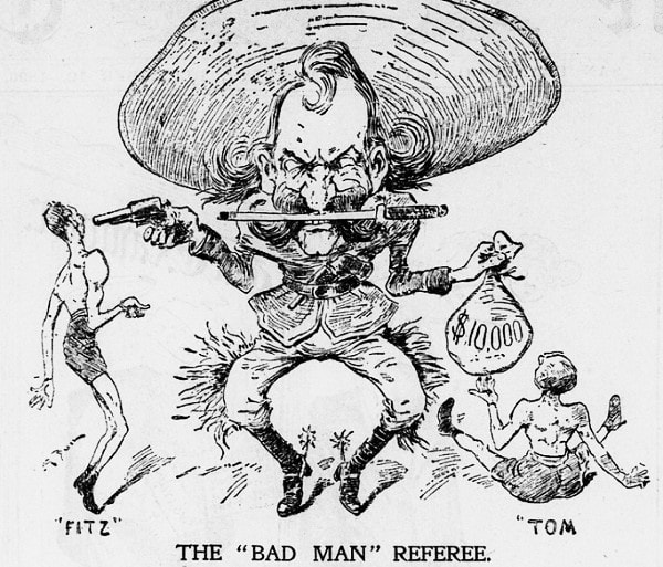 Cartoon depicting Earp as fixing the match
